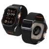 Apple Watch Ultra 1-2 (49 mm), textíl pótszíj, szilikon keret, közepesen ütésálló, Spigen Lite Fite Pro, fekete