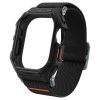 Apple Watch Ultra 1-2 (49 mm), textíl pótszíj, szilikon keret, közepesen ütésálló, Spigen Lite Fite Pro, fekete