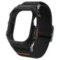 Apple Watch Ultra 1-2 (49 mm), textíl pótszíj, szilikon keret, közepesen ütésálló, Spigen Lite Fite Pro, fekete