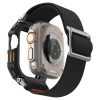 Apple Watch Ultra 1-2 (49 mm), textíl pótszíj, szilikon keret, közepesen ütésálló, Spigen Lite Fite Pro, fekete