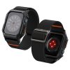 Apple Watch 4-6, SE, SE (2022) (44 mm) / Watch 7-9 (45 mm), textíl pótszíj, szilikon keret, közepesen ütésálló, Spigen Lite Fite Pro, fekete