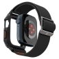 Apple Watch 4-6, SE, SE (2022) (44 mm) / Watch 7-9 (45 mm), textíl pótszíj, szilikon keret, közepesen ütésálló, Spigen Lite Fite Pro, fekete
