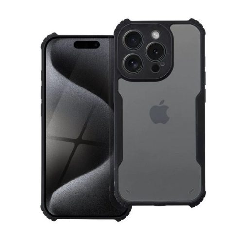 Xiaomi Redmi Note 13 Pro 5G / Poco X6 5G, Szilikon tok, közepesen ütésálló, légpárnás sarok, akril hátlap, Anti-Drop Case, átlátszó/fekete