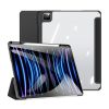 Apple iPad Pro 13 (2024), mappa tok, Smart Case, légpárnás sarok, közepesen ütésálló, érintőceruza tartó, átlátszó hátlap, Dux Ducis Toby, fekete
