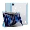 Apple iPad Pro 13 (2024), mappa tok, Smart Case, légpárnás sarok, közepesen ütésálló, érintőceruza tartó, átlátszó hátlap, Dux Ducis Toby, kék