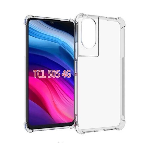 TCL 505, Szilikon tok, közepesen ütésálló, légpárnás sarok, átlátszó