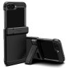 Samsung Galaxy Z Flip6 SM-F741B, Műanyag hátlap védőtok, közepesen ütésálló, zsanérvédő és kitámasztó, Spigen Tough Armor Pro, fekete