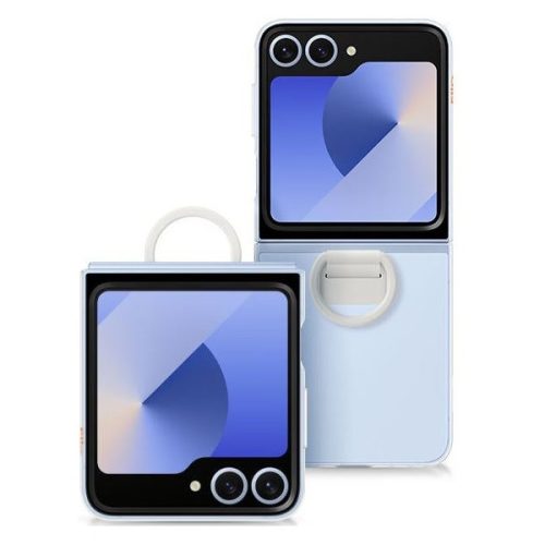 Samsung Galaxy Z Flip6 / Z Flip7 FE SM-F741B / F761B, Szilikon tok, telefongyűrű, Clear Case, átlátszó, gyári