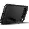 Google Pixel 9 Pro XL, Szilikon tok + műanyag hátlap, kitámasztóval, Spigen Tough Armor, fekete