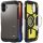 Apple iPhone 16 Plus, Szilikon tok + műanyag hátlap, Magsafe töltővel kompatibilis, kitámasztóval, Spigen Tough Armor Mag, sötétszürke