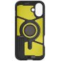 Apple iPhone 16 Plus, Szilikon tok + műanyag hátlap, Magsafe töltővel kompatibilis, kitámasztóval, Spigen Tough Armor Mag, sötétszürke