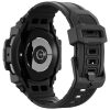 Samsung Galaxy Watch 7 (40 mm) SM-L300 / L305, Szilikon védőkeret, ütésálló, szíjjal, Spigen Rugged Armor Pro, fekete