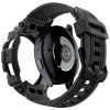 Samsung Galaxy Watch 7 (40 mm) SM-L300 / L305, Szilikon védőkeret, ütésálló, szíjjal, Spigen Rugged Armor Pro, fekete