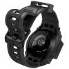 Samsung Galaxy Watch 7 (40 mm) SM-L300 / L305, Szilikon védőkeret, ütésálló, szíjjal, Spigen Rugged Armor Pro, fekete