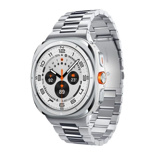 Samsung Galaxy Watch Ultra (47mm) SM-L705, fém pótszíj, Spigen Modern Fit, ezüst