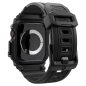 Apple Watch 10 (42 mm), Szilikon védőkeret, ütésálló, szíjjal, Spigen Rugged Armor Pro, fekete