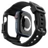 Apple Watch 10 (42 mm), Szilikon védőkeret, ütésálló, szíjjal, Spigen Rugged Armor Pro, fekete