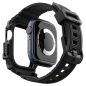 Apple Watch 10 (42 mm), Szilikon védőkeret, ütésálló, szíjjal, Spigen Rugged Armor Pro, fekete