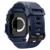 Apple Watch 10 (46 mm), Szilikon védőkeret, ütésálló, szíjjal, Spigen Rugged Armor Pro, sötétkék