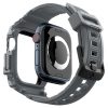 Apple Watch 10 (46 mm), Szilikon védőkeret, ütésálló, szíjjal, Spigen Rugged Armor Pro, sötétszürke