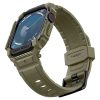Apple Watch 10 (46 mm), Szilikon védőkeret, ütésálló, szíjjal, Spigen Rugged Armor Pro, sötétzöld