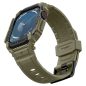 Apple Watch 10 (46 mm), Szilikon védőkeret, ütésálló, szíjjal, Spigen Rugged Armor Pro, sötétzöld