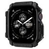 Apple Watch 10 (42 mm), Szilikon védőkeret, ütésálló, szíj nélkül, Spigen Rugged Armor, fekete