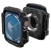 Apple Watch 10 (42 mm), Szilikon védőkeret, ütésálló, szíj nélkül, Spigen Rugged Armor, fekete