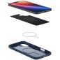 Apple iPhone 16, Műanyag hátlap védőtok + szilikon keret, ultravékony, Magsafe töltővel kompatibilis, Spigen Thin Fit Mag, sötétkék