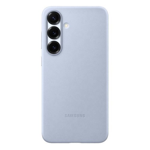 Samsung Galaxy S25 Plus SM-S936, Műanyag hátlap védőtok, ökobőr hátlap, KindSuit, világoskék, gyári