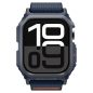 Apple Watch 10 (46 mm), textíl pótszíj, szilikon keret, közepesen ütésálló, Spigen Lite Fite Pro, sötétkék