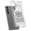 Samsung Galaxy S25 SM-S931, Műanyag hátlap védőtok + szilikon keret, Magsafe töltővel kompatibilis, Telefon belső minta, Spigen Ultra Hybrid Zero One Mag, átlátszó/fehér