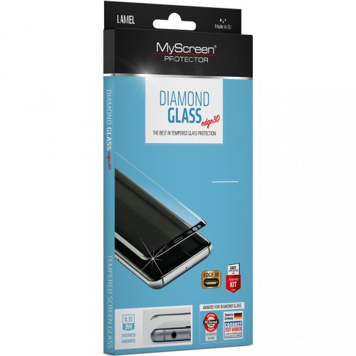 Xiaomi 15 Pro / 15 Ultra, Kijelzővédő fólia, ütésálló fólia (az íves részre is!), MyScreen Protector, Diamond Glass (Edzett gyémántüveg), 3D Full Cover, fekete