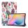 Samsung Galaxy Tab S6 Lite 10.4 (2020 / 2022 / 2024) SM-P610 / P615 / P613 / P619 / P620 / P625, mappa tok, Trifold, színes nagy pillangó minta, fehér