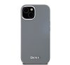 DKNY Liquid Silicone Silver Metal Logo Magsafe iPhone 15 hátlap tok, szürke