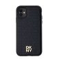 DKNY PU Leather Repeat Pattern Stack Logo Apple iPhone 11 Magsafe kompatibilis hátlap tok, fekete