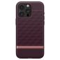 Apple iPhone 15 Pro, Szilikon tok + műanyag keret, közepesen ütésálló, Magsafe töltővel kompatibilis, 3D hatszög minta, Spigen Caseology Parallax Mag, bordó