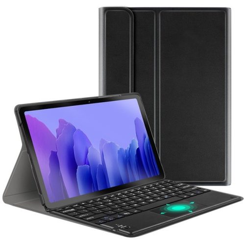 Samsung Galaxy Tab S9 FE (10.9) SM-X510 / X516B, Bluetooth billentyűzetes, mappa tok, Touch Pad, mágneses rögzítés, Wooze Simple Touch, fekete