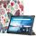 Samsung Galaxy Tab S9 FE (10.9) / Tab S10 FE (10.9) SM-X510 / X516B / X520 / X526, mappa tok, színes nagy pillangó minta, Trifold, fehér