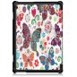 Samsung Galaxy Tab S9 FE (10.9) / Tab S10 FE (10.9) SM-X510 / X516B / X520 / X526, mappa tok, színes nagy pillangó minta, Trifold, fehér