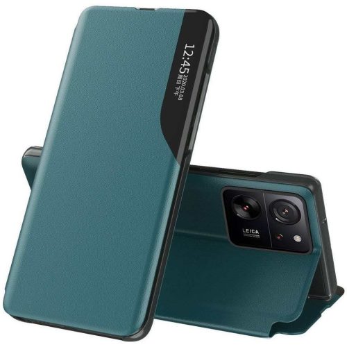 Xiaomi 14T, Oldalra nyíló tok, stand, hívás mutatóval, Wooze FashionBook, zöld