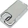 Apple iPhone 16e, Műanyag hátlap védőtok + szilikon keret, kristály minta, Tutti-Frutti Case, fekete/ezüst