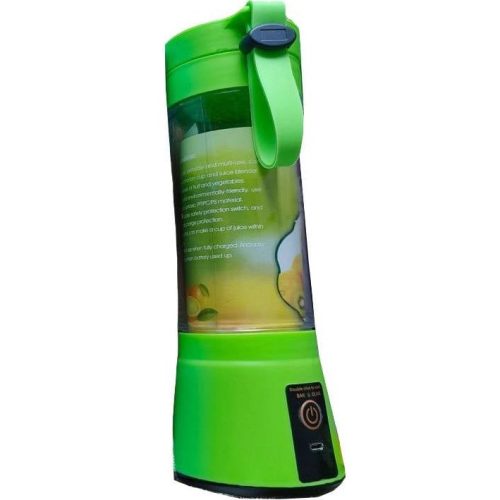 Turmixgép, vezeték nélküli, 380 ml-es, hordozható, tölthető, zöld