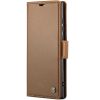 Apple iPhone 13 Pro Max, Oldalra nyíló tok, stand, kártyatartóval, RFID technológiával, Wooze CaseME, barna
