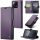 Apple iPhone 13 Pro Max, Oldalra nyíló tok, stand, kártyatartóval, RFID technológiával, Wooze CaseME, lila