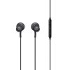 Vezetékes sztereó fülhallgató, USB Type-C, mikrofon, funkció gomb, hangerő szabályzó, Samsung, fekete, gyári