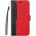 Xiaomi 15, Oldalra nyíló tok, stand, kártyatartóval, kézpánttal, Wooze Colour Wallet, piros