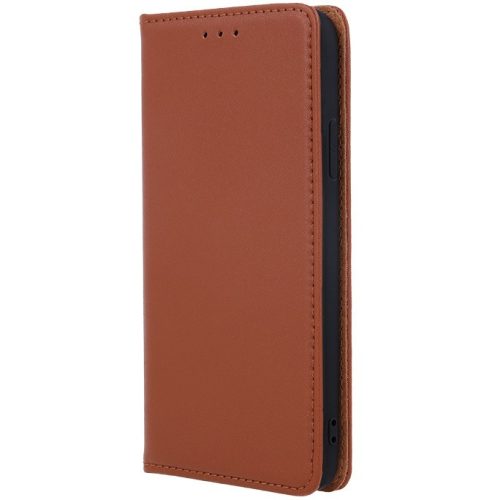 Samsung Galaxy S25 Edge SM-S937, Oldalra nyíló tok, valódi bőrtok, stand, Smart Pro, barna
