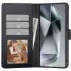 Samsung Galaxy S25 Edge SM-S937, Oldalra nyíló tok, stand, mágnes csattal, TP Wallett, fekete