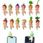 Mini Angyal baba meglepetés figura, Hipper, gyűjthető, telefondísz, zsákbamacska, színes
